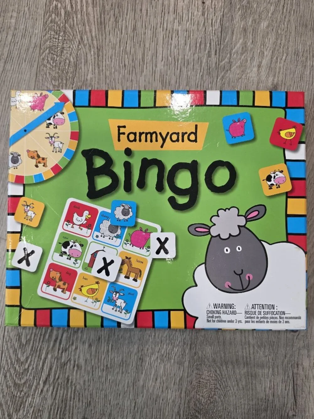 Farmyard Bingo Game For Kids Ages 3-6 With Spinner Cards & Game Boards